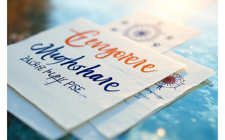 Montage of diverse fishing-themed calligraphy art pieces, showcasing various styles, sizes, and maritime motifs against a subtle ocean-inspired background.