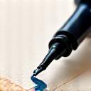 Close-up of a calligrapher's hand meticulously writing on fine paper with an antique pen